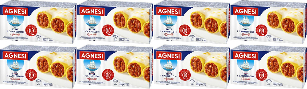 Макаронные изделия Agnesi Cannelloni, комплект: 8 упаковок по 250 г  #1