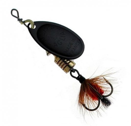 Блесна для рыбалки вращающаяся Mepps AGLIA MOUCHE, 0, Black/Red fly, 1 штука  #1