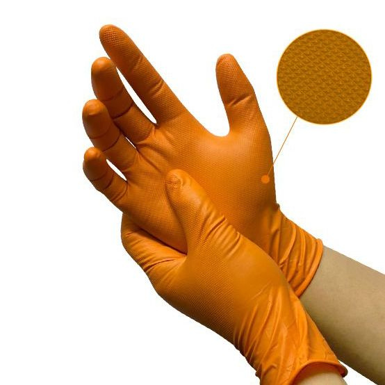 Archdale, Перчатки защитные нитриловые неопудренные. Текстурированные IRONGRIP (оранжевые, XL)  #1