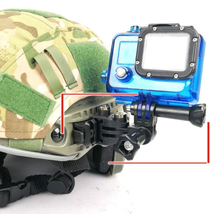 Крепление NVG на страйкбольный тактический шлем Ops core fast для экшн камеры GoPro (боковое)  #1