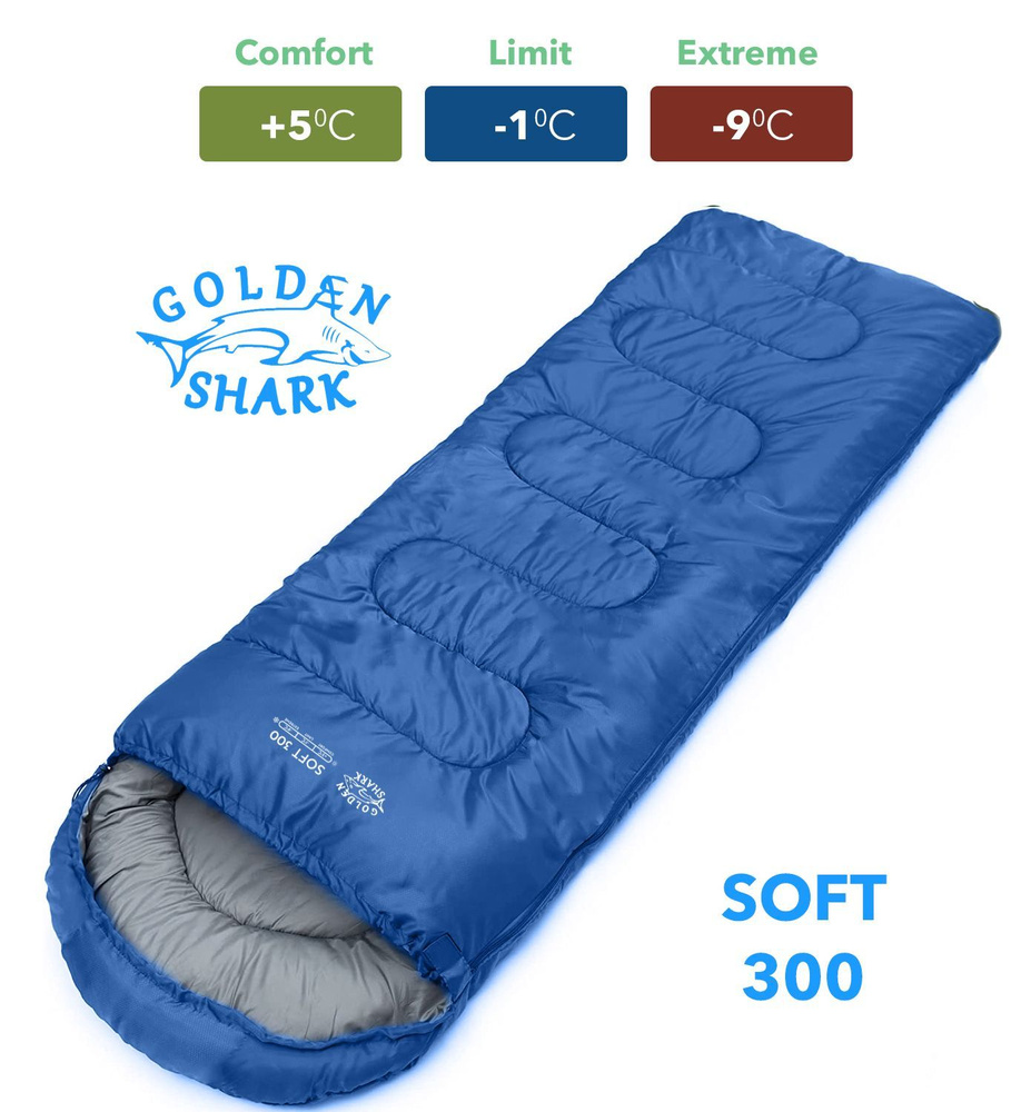 Спальный мешок туристический GOLDEN SHARK Soft 300 R, правая молния  #1