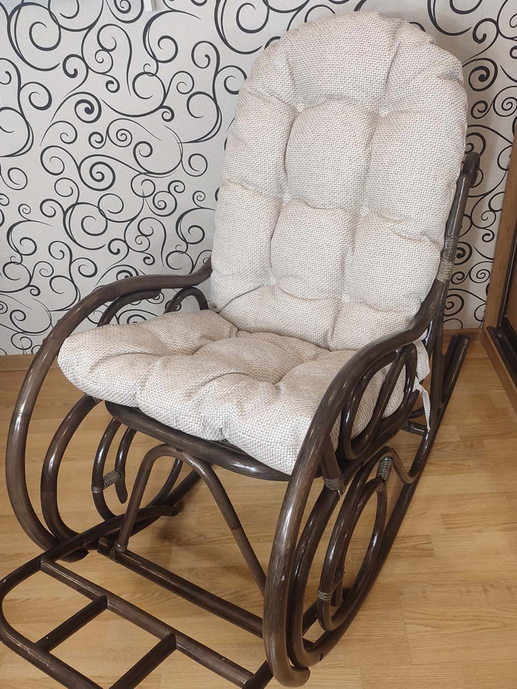 Матрас для кресла-качалки Подушка для классической кресло-качалки из ротанга 130х56 см (круглая спинка), #1
