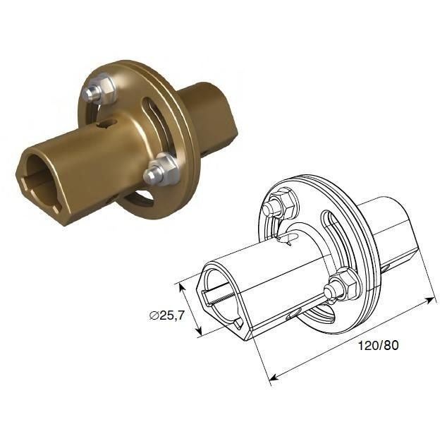 Муфта соединительная регулируемая 120мм в сборе 25034-1K для секционных ворот DoorHan  #1