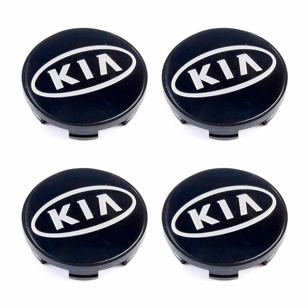 Колпачки на литые диски 60/54/10 мм - 4 шт / Заглушки ступицы Kia черный для дисков TG Raicing  #1