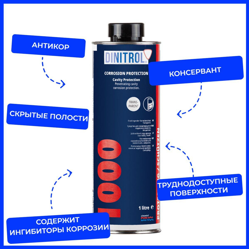 Dinitrol 1000 (1 литр, евробаллон) Антикоррозийный состав для скрытых полостей; Антикор  #1