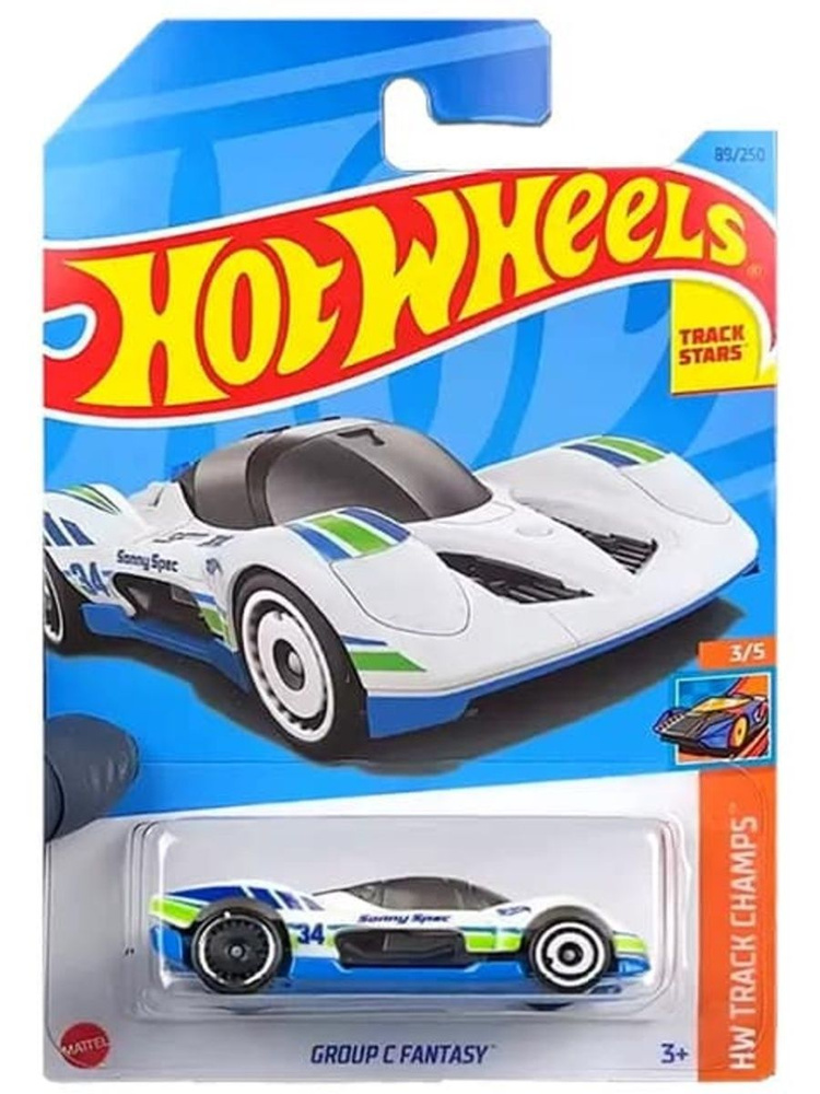 HKG34 Машинка металлическая игрушка Hot Wheels коллекционная модель GROUP C FANTASY бело-голубой  #1