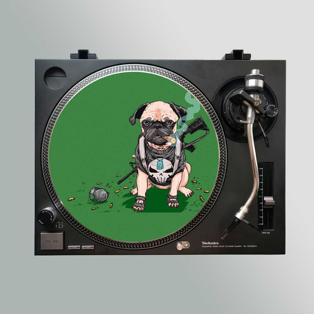 Слипмат Stereo Slipmats Smoking Bulldog Green 2мм #1