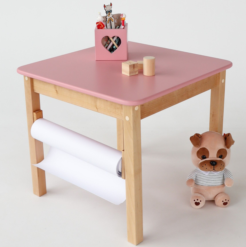 Детский стол FOREST Lite Pink деревянный столик из березы SIMBA натуральное дерево  #1