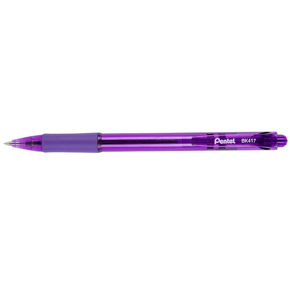 Pentel Ручка шариковая автоматическая Pentel Fine Line d 0.7 мм 12 шт. BK417-V фиолетовые чернила  #1