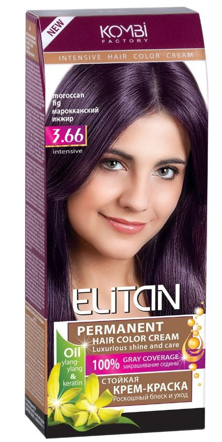 Элитан Стойкая крем-краска для волос, Марокканский инжир Тон 3.66  #1