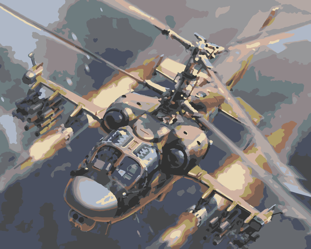 Картина по номерам 40х50 Вертолет Ка-52 #1