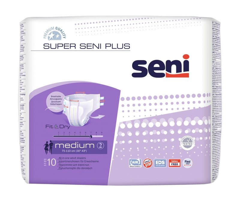 Подгузники для взрослых Seni Super Plus (Сени Супер Плюс), Medium, 10 шт.  #1
