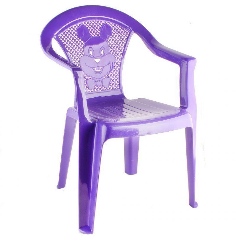 Кресло пластиковое детское Фиолетовый 37х36 h54см с широкой спинкой  #1