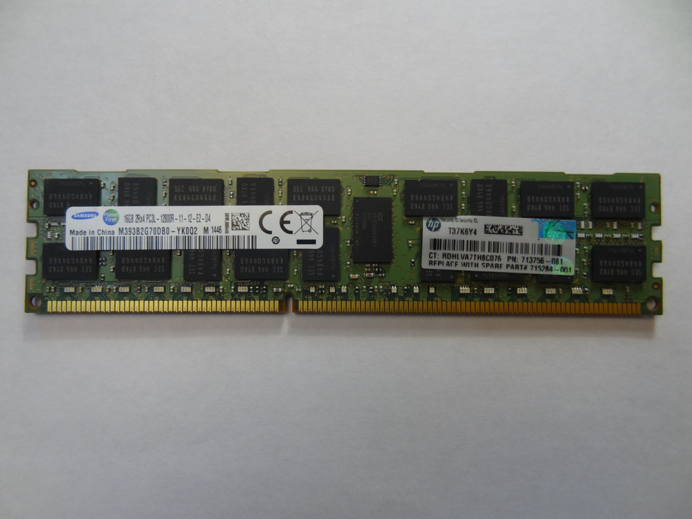 OEM Оперативная память Серверная память DDR3 16GB Samsung 2Rx4 PC3L-12800R 1.35v M393B2G70DB0-YK0Q2 M1446 #1