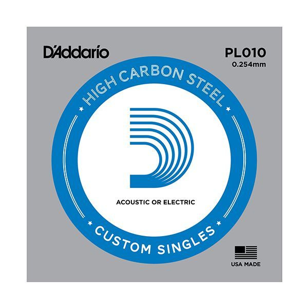 D'Addario PL010 PLAIN STEEL Отдельная стальная струна без обмотки #1