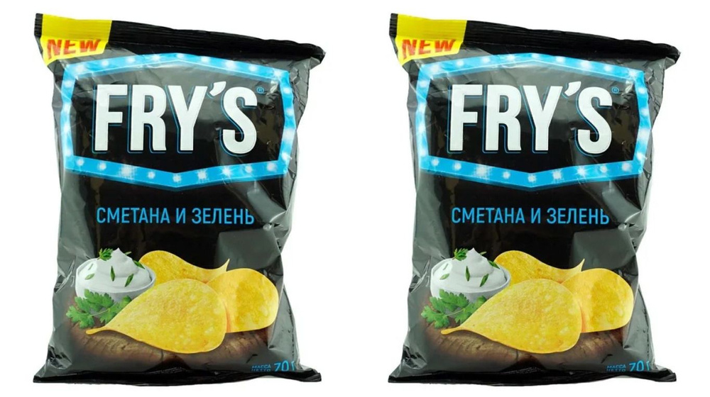 FRY'S Чипсы сметана с зеленью 70 г, 2 уп #1