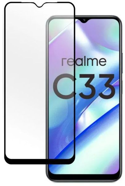 PERO Защитное стекло Full Glue для Realme C33 black (Черный) #1