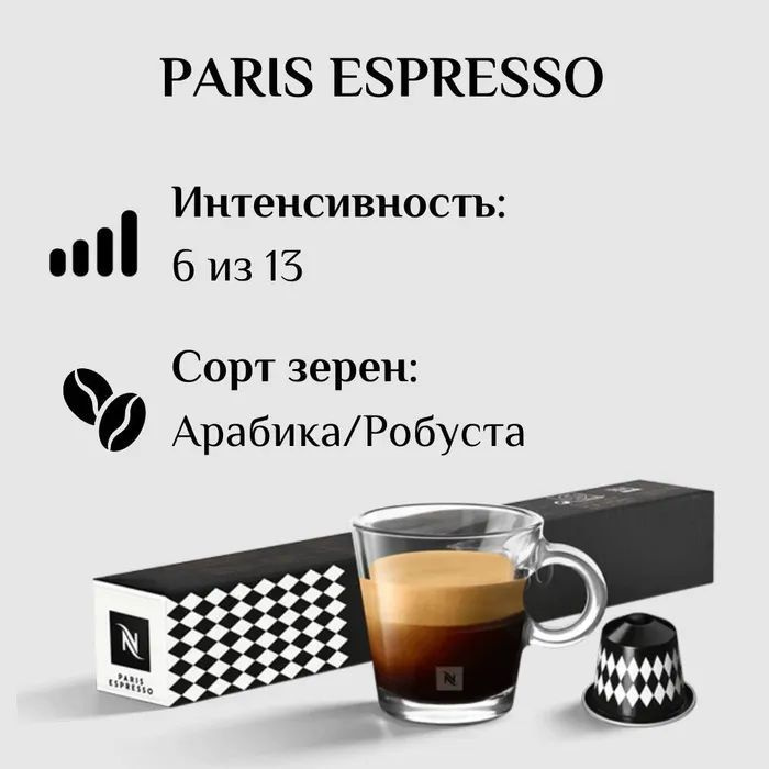 Кофе в капсулах Nespresso World Explorations Paris Espresso, упаковка 10 кап #1
