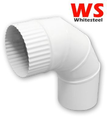 Отвод дымоотводящий 110мм 90* для газовой колонки стальная белая Whitesteel  #1