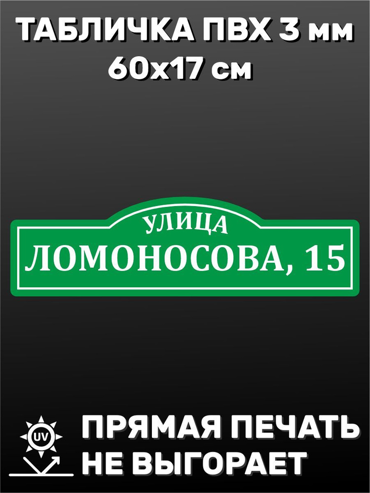 Табличка адресная на дом 60х17 см #1