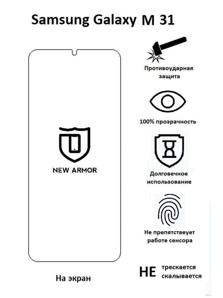 Полиуретановая защитная пленка на Samsung Galaxy M 31 / Самсунг Гaлакси М 31  #1