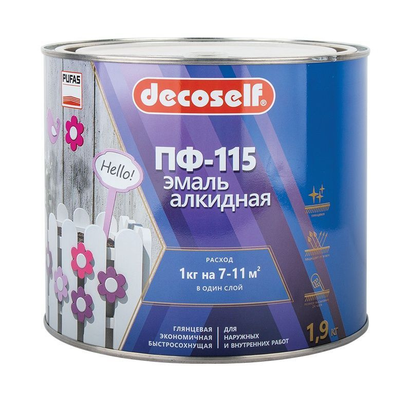 ПУФАС Эмаль ПФ-115 бежевая Decoself (1,9кг-1,4л) #1