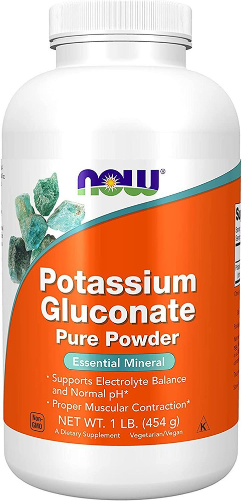 NOW Potassium Gluconate Pure Powder 454 g (Глюконат калия) #1