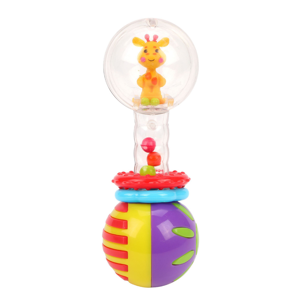 Развивающая игрушка погремушка для малышей Жирафики Звонкая гантелька  #1