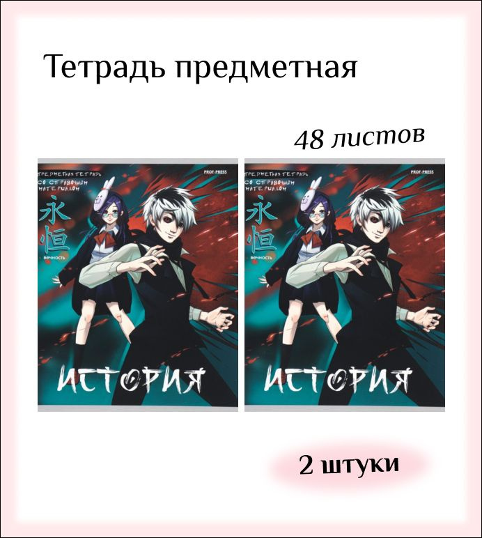 Проф-Пресс Тетрадь предметная 48 листов в клетку Аниме \"История ...
