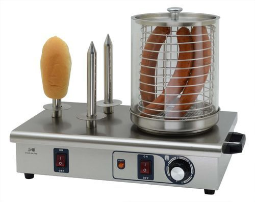 Аппарат для hot dog Hurakan HKN-Y03, регулятор температуры, 0.7 кВт, 3 штыря для булочек, паровой  #1