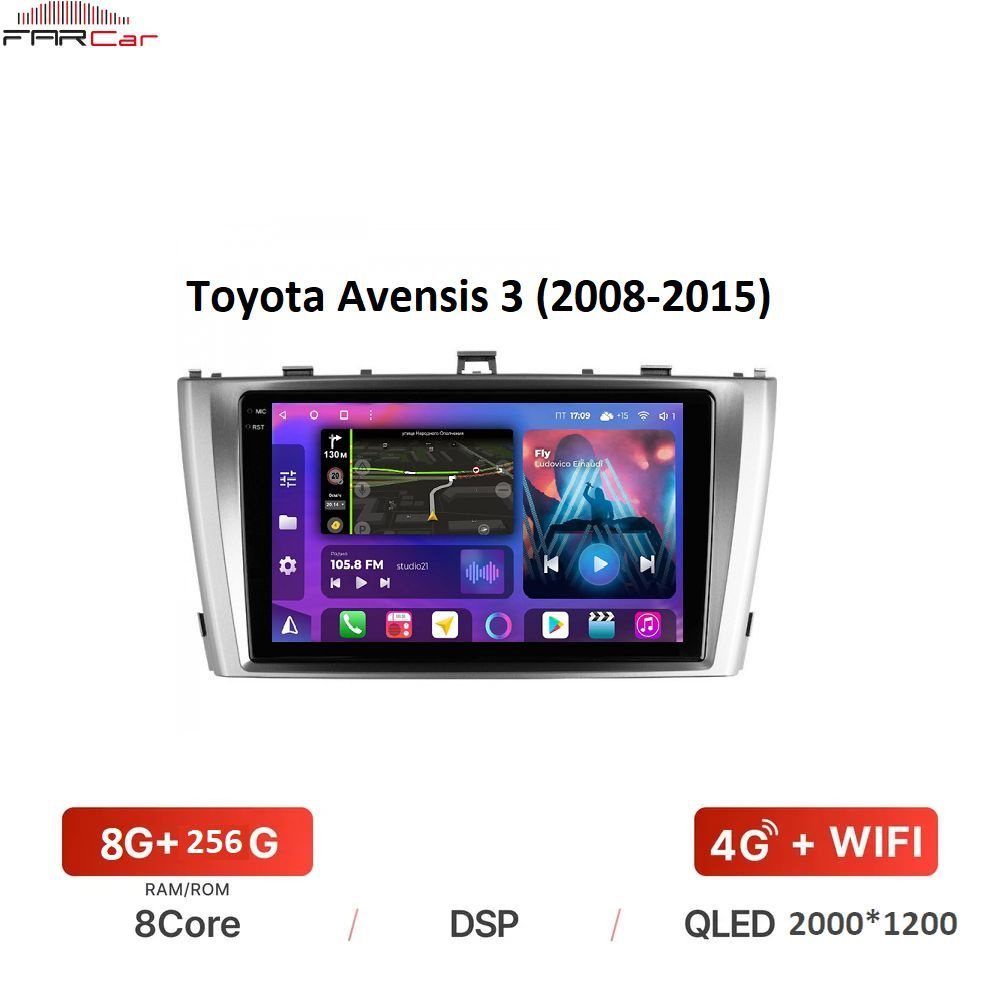 Штатная магнитола FarCar для Toyota Avensis 3 (2008-2015) на Android 12 #1