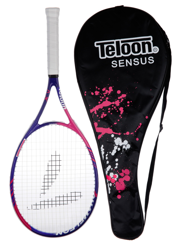 Ракетка для игры в большой теннис Mr. Fox Teloon Profi с чехлом, розовый/фиолетовый  #1