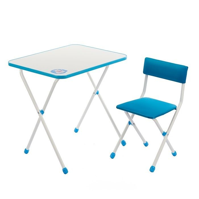 Комплект детской мебели Ника стол и стул, голубой, пластик, металл (КНД1/Г)  #1