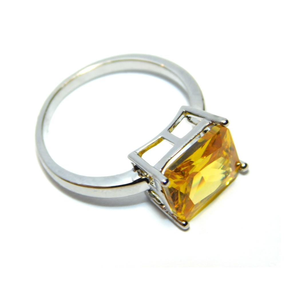 Женское кольцо сталь со стеклом Art Decor серебристый цвет, 17 размер  #1