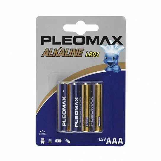 Pleomax Батарейка AAA, Щелочной тип, 1,5 В, 4 шт #1