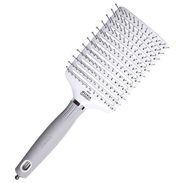 OLIVIA Garden Щетка EXPERT CARE VENT Nylon Bristles White&Grey L #1