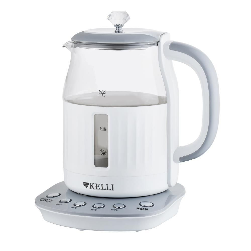 Чайник электрический Kelli KL-1373 бело-серый #1