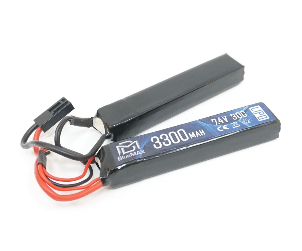 Аккумулятор 7.4V 3300mah (Li-Po) 30С двухлепестковый 19*21*128 мм (BlueMax)  #1