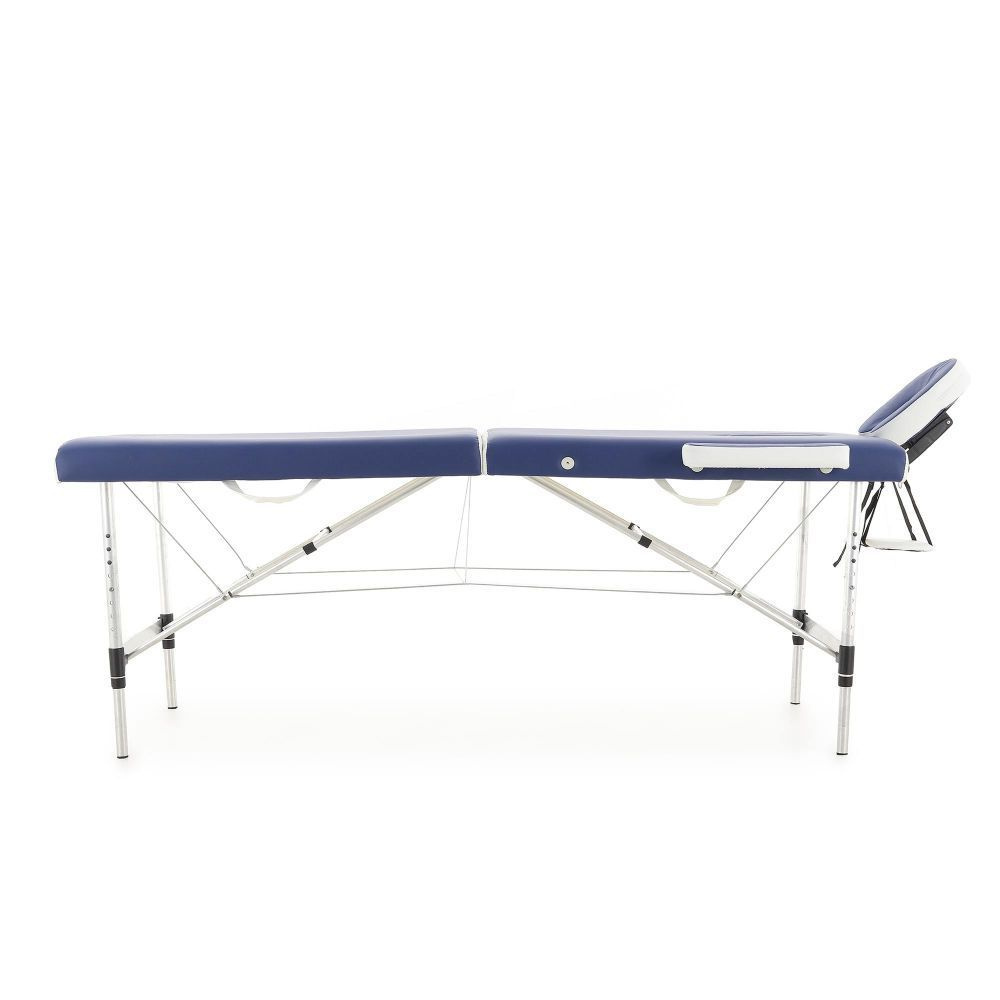 Массажный стол складной Мед-Мос JFAL01A, 2-х секционный, белый/фиолетовый, кушетка косметологическая, #1