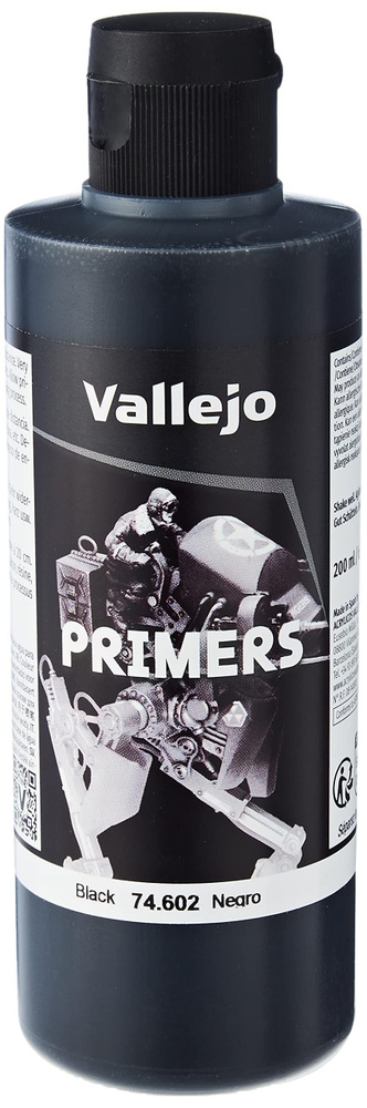 Грунтовка для моделирования Vallejo SURFACE PRIMER 602-200ML. BLACK #1