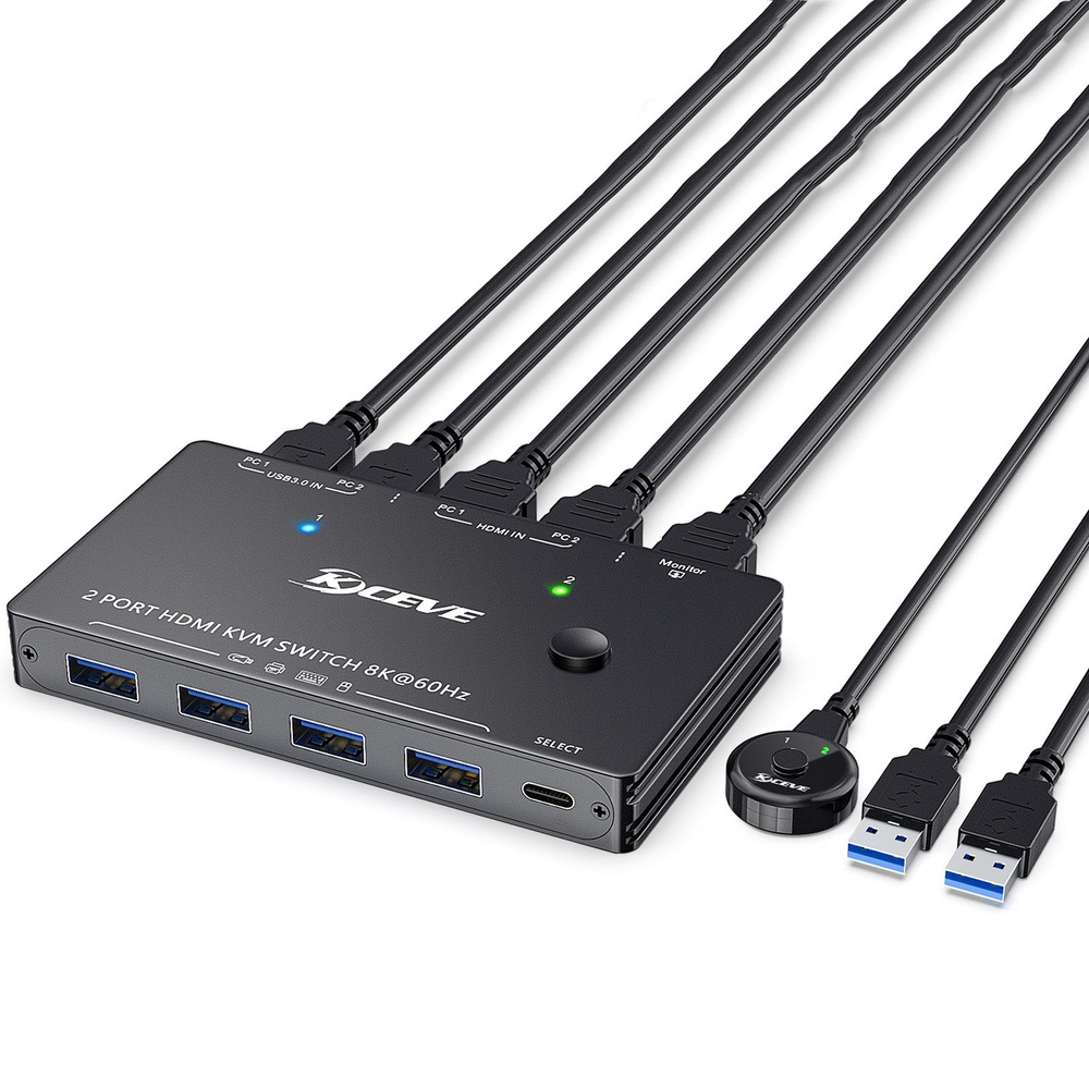 Переключатель AVE HDSW KVM 2 8K (2PC, HDMI 8K 60Hz, USB 3.0, remote control) #1