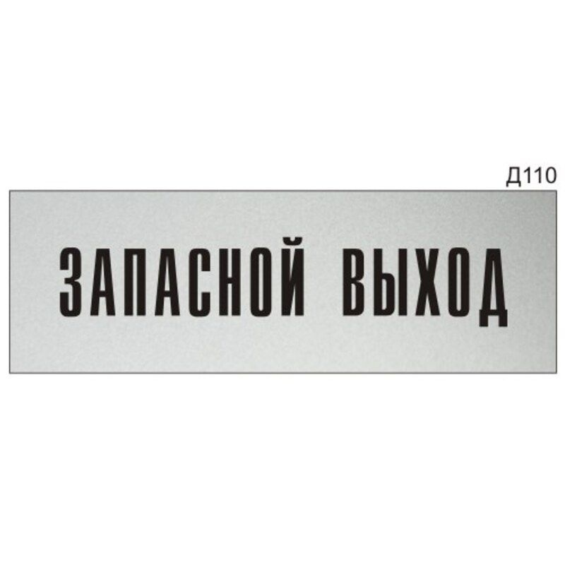 Информационная табличка "Запасной выход" на дверь прямоугольная Д110 (300х100 мм)  #1