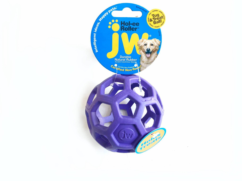 Игрушка для собак и кошек Мяч-пазл дозатор лакомства JW Pet Hol-ee Roller Rubber Dog Toy, XSmall  #1