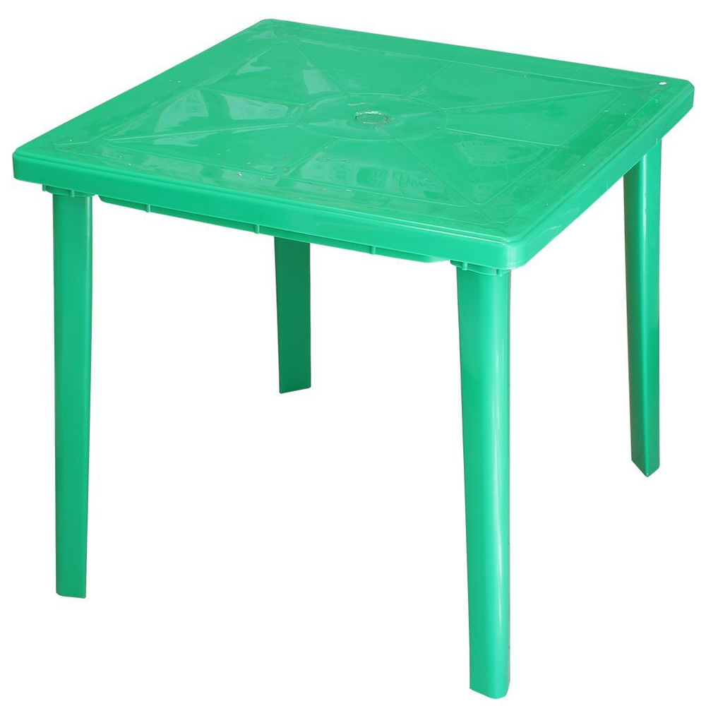 Стол пластик, Стандарт Пластик Групп, 80х80х71 см, квадратный, пластиковая столешница, зеленый  #1
