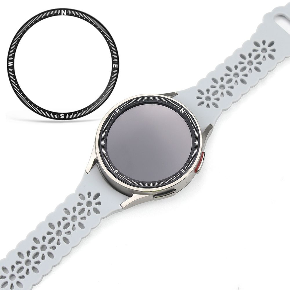 Защитное металлическое кольцо Безеля с делениями для Samsung Galaxy Watch 5 Pro 45мм - черное  #1