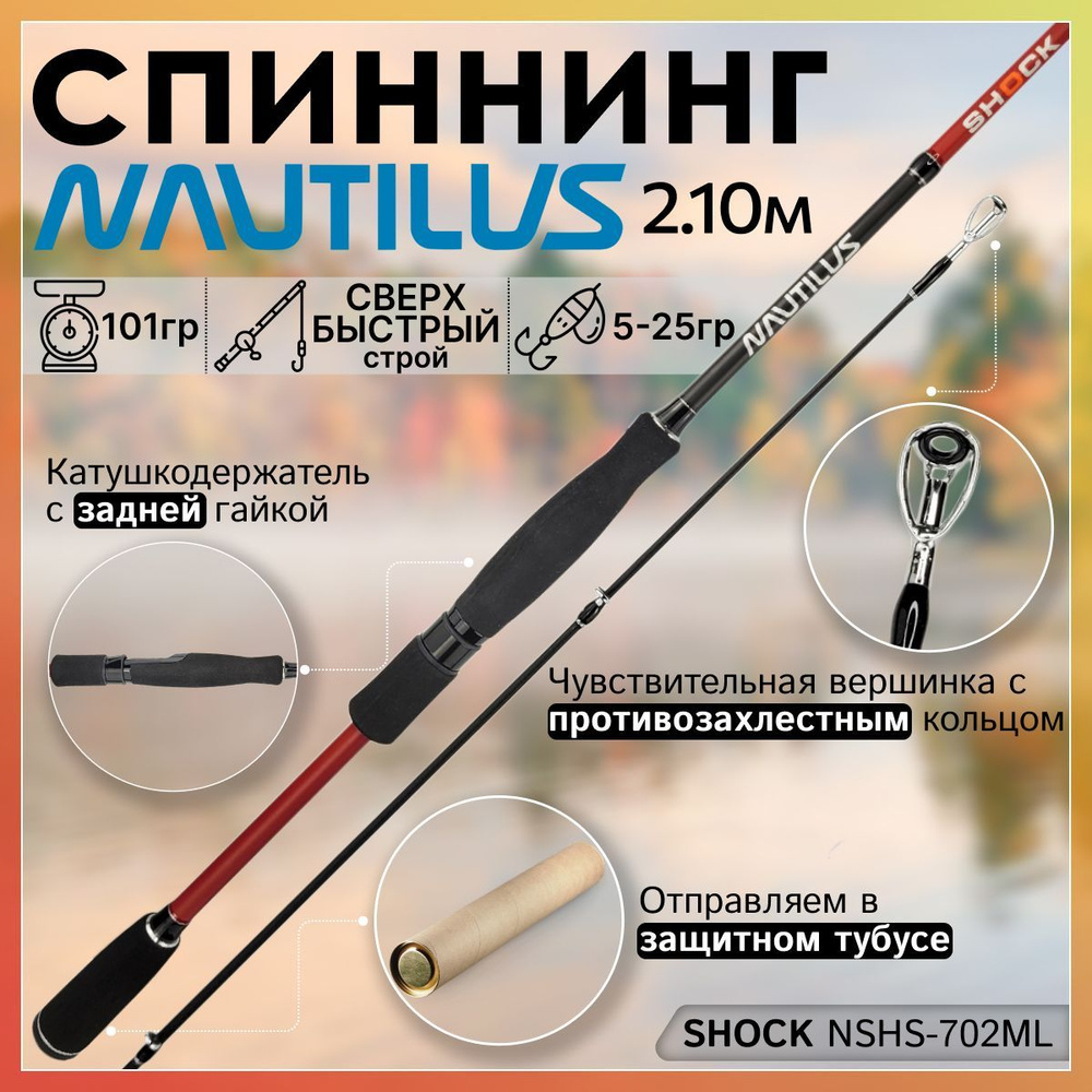 Спиннинг Nautilus SHOCK NSHS-702ML 2.10м 5-25гр #1