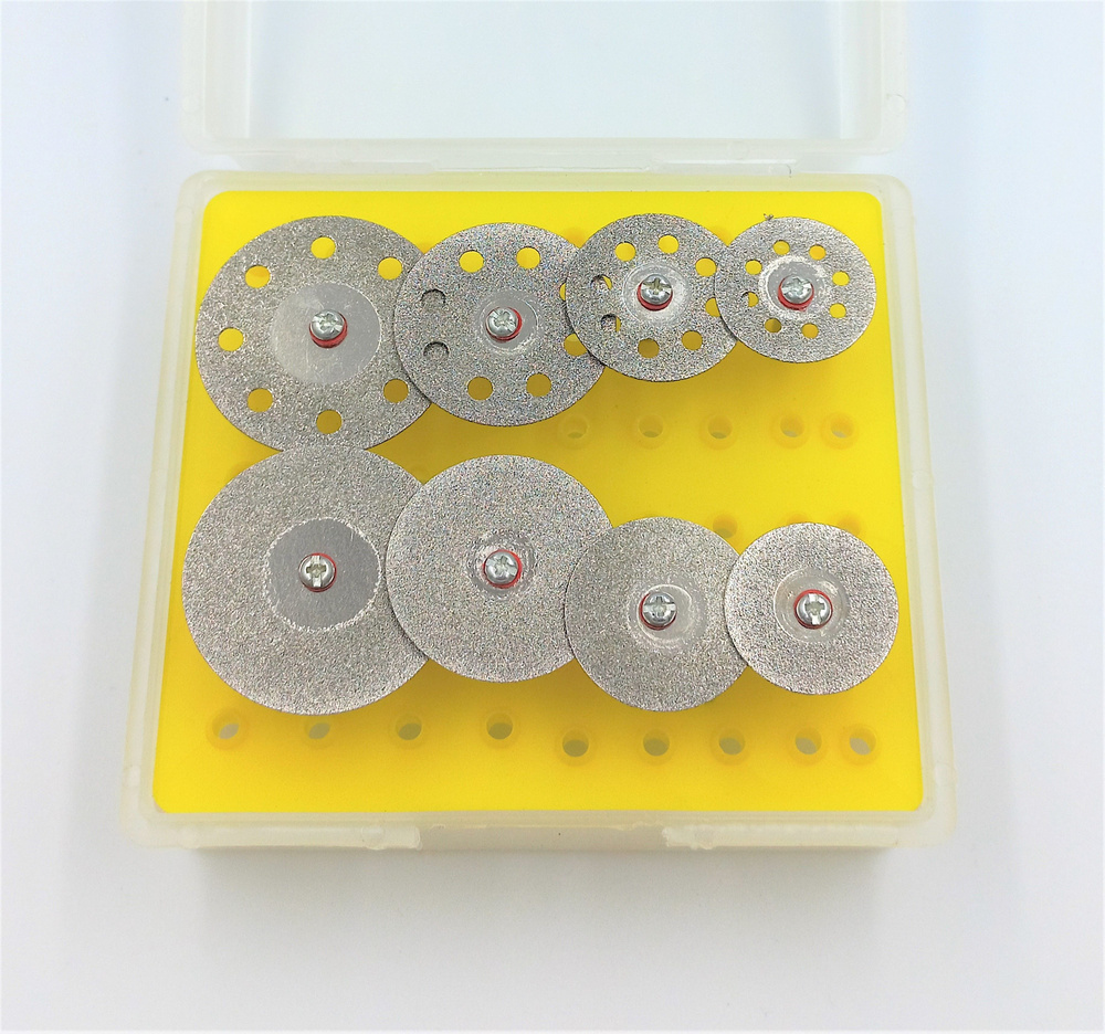 Набор из 8 алмазных дисков с хвостовиками для гравера (22мм, 25мм, 30мм, 35мм)  #1