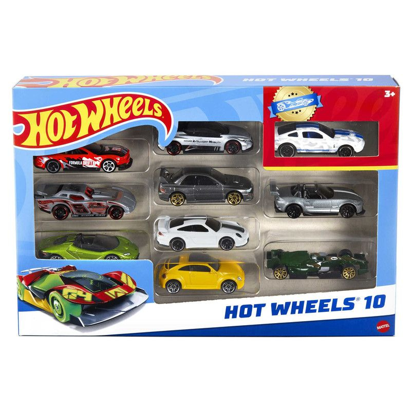 Набор из 10 игрушечных машинок Hot Wheels, масштаб 1:64 (в ассортименте 6 видов, металлические), серия #1