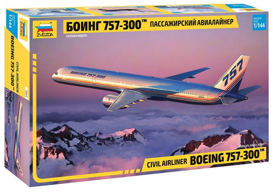 Звезда Боинг 757-300, Пассажирский авиалайнер, 1/144, Сборная модель  #1