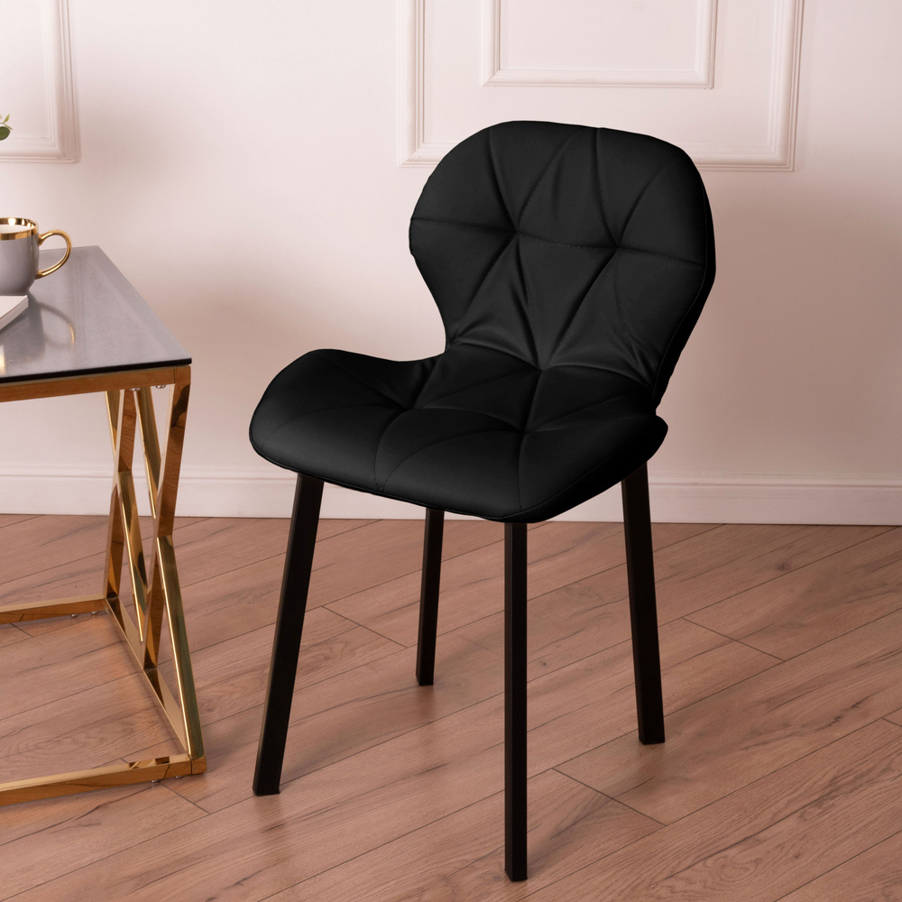 Мягкий стул для кухни Cosmotec Ракушка, со спинкой на стальных ножках , кухонный , обеденный , кресло #1